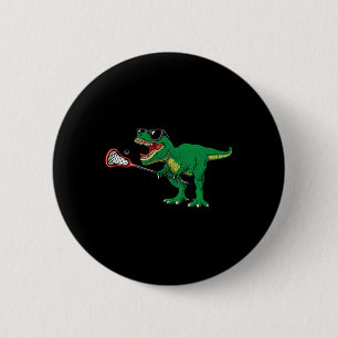 Grappige T Rex Lacrosse Dinosaur Lax Jongens Lacro Ronde Button 5,7 Cm