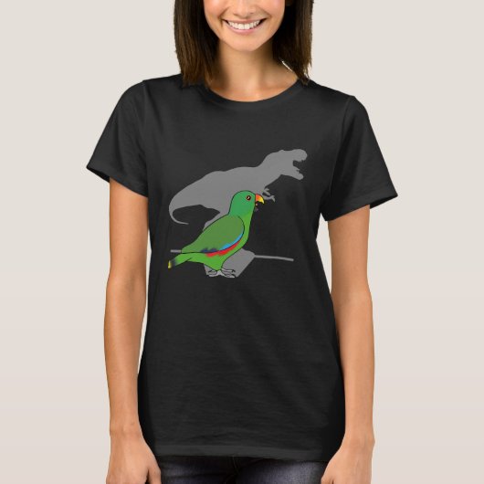 Grappige T-Rex Mannelijke Eclectus Groene Dinosaur T-shirt (Voorkant)