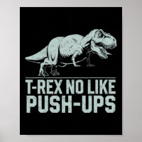 Grappige T-rex niet zoals push-ups dinosaurus work