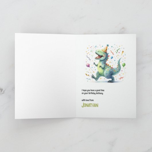 Grappige T-Rex Rawer-Some verjaardag Kaart (Binnen)