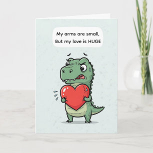 Grappige T-Rex Valentijnskaart – Ik hou zoveel van Feestdagen Kaart