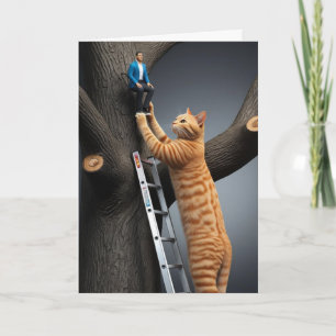 Grappige Tabby Boom Reddingskaart Kaart