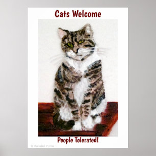 Grappige Tabby Cat Art Poster