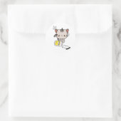 Grappige Tabby Cat gemorste mayonaise Ronde Sticker (Tas)