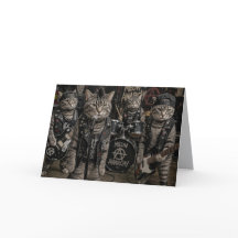 Grappige Tabby Punk Band Wenskaart