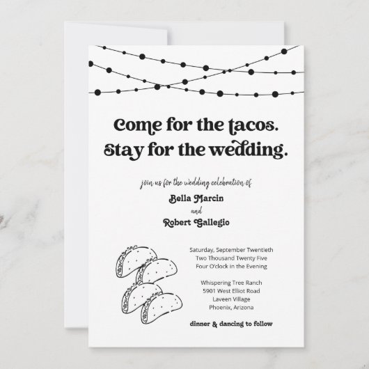 Grappige Taco bruiloft uitnodiging (Voorkant)