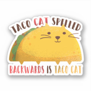 Grappige Taco Kat Cartoon Tiener Jongen Meisje Mex Sticker