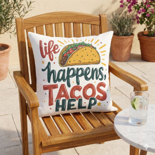 Grappige Taco Liefhebber Feest Eter Humor Kunst Wi Buitenkussen