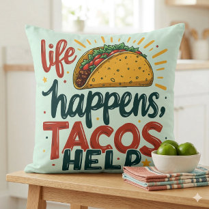 Grappige Taco Liefhebber Fiesta Foodie Humor Kunst Kussen