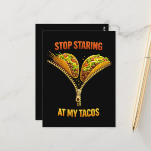 Grappige taco liefhebber stop met staren briefkaart