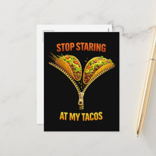 Grappige taco liefhebber stop met staren feestdagenkaart