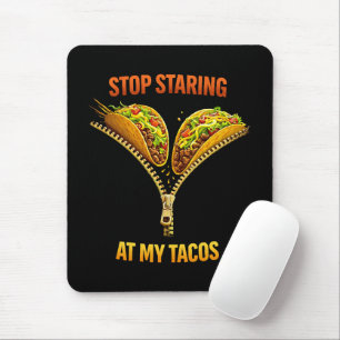 Grappige taco liefhebber stop met staren muismat