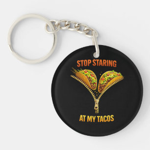 Grappige taco liefhebber stop met staren sleutelhanger