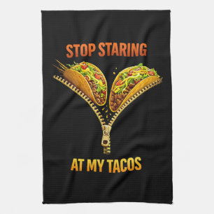 Grappige taco liefhebber stop met staren theedoek