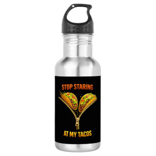 Grappige taco liefhebber stop met staren waterfles