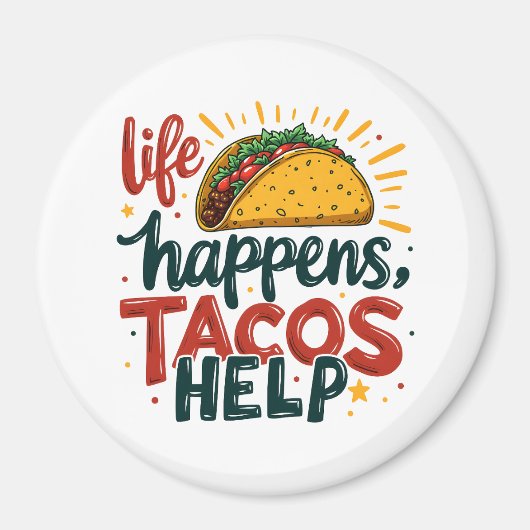 Grappige Taco Lover Fiesta Foodie Humor Art White Magneet (Voorkant)
