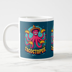 Grappige Taco Octopus Cartoon Food Pun Extra Grote Beker