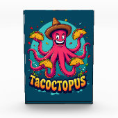 Grappige Taco Octopus Cartoon Food Pun Fotoblokken (Voorkant)