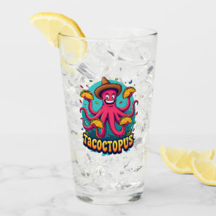 Grappige Taco Octopus Cartoon Food Pun Glas