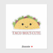 Grappige Taco over Schattigee Taco Pun en Schattig Sticker (Vel)