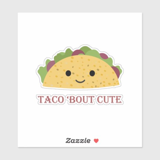 Grappige Taco over Schattigee Taco Pun en Schattig Sticker (Vel)