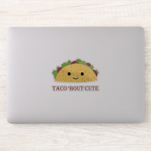 Grappige Taco over Schattigee Taco Pun en Schattig Sticker (Computer)