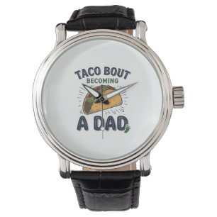 Grappige Taco Over Worden Papa Zwangerschapsaankon Horloge