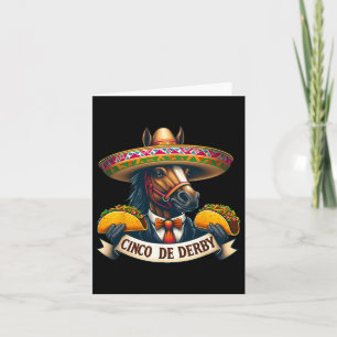 Grappige Taco Paardenrace Vintage Cinco De Der Kaart