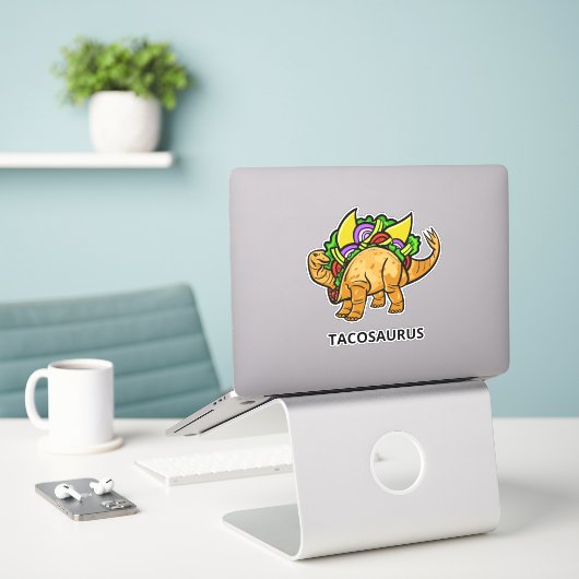 Grappige TACOSAURUS aangepaste tekst Sticker (Laptop op bureau)