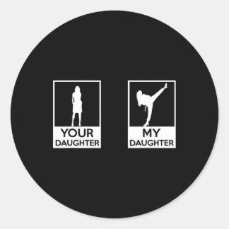 Grappige Taekwondo Moeder Vader Martial Arts Karat Ronde Sticker