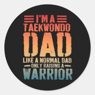 Grappige Taekwondo vader als normale vader Taekwon Ronde Sticker