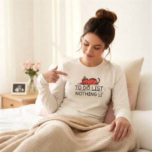 Grappige "Takenlijst: Niets" Kat Moeder Zwangersch Tri-Blend Shirt