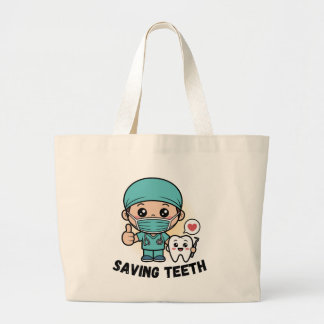 GRAPPIGE TANDARTS : TANDEN REDDEN Boodschappentas Grote Tote Bag