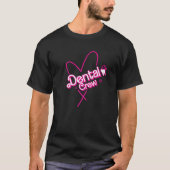 Grappige tandbemanning roze hart tanden tandarts r t-shirt (Voorkant)