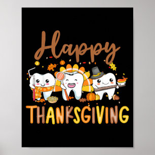 Grappige Tanden Thanksgiving Tandarts Kalkoen Tand Poster