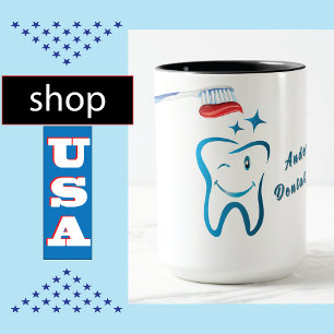 Grappige tandenborstel 🦷 Stijlvolle blauwe tand Mok