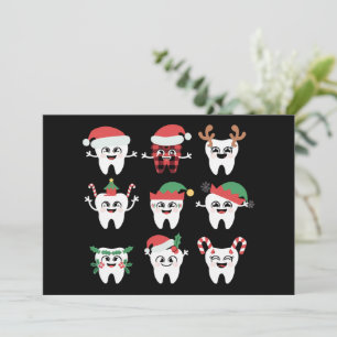 Grappige Tandheelkundige Kerst Tanden Schattige Ke Feestdagenkaart