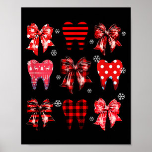 Grappige Tandheelkundige Kerst Tanden Schattige Ke Poster