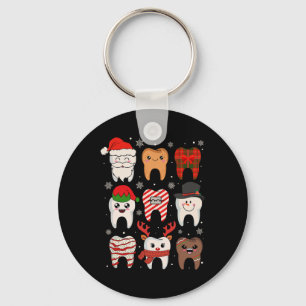 Grappige Tandheelkundige Kerst Tanden Schattige Ke Sleutelhanger