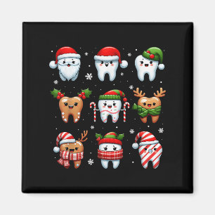Grappige Tandheelkundige Kersttanden Schattige Xma Magneet