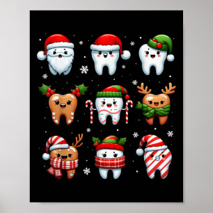 Grappige Tandheelkundige Kersttanden Schattige Xma Poster