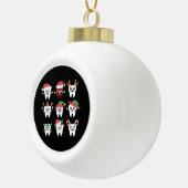 Grappige Tandheelkundige Kersttanden Schattigee Xm Keramische Bal Ornament (Rechts)
