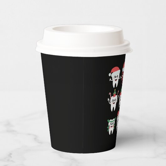 Grappige Tandheelkundige Kersttanden Schattigee Xm Papieren Bekers (Rechts)
