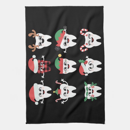 Grappige Tandheelkundige Kersttanden Schattigee Xm Theedoek (Verticaal)