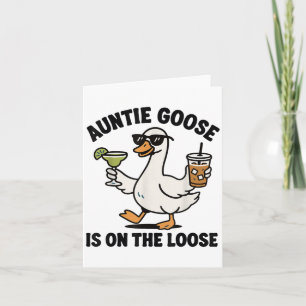 Grappige tante gans is op de losse tante gans kaart
