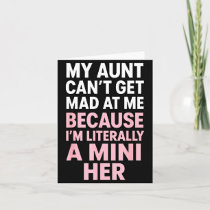 Grappige tante nichtje mini haar bijpassende gezin kaart