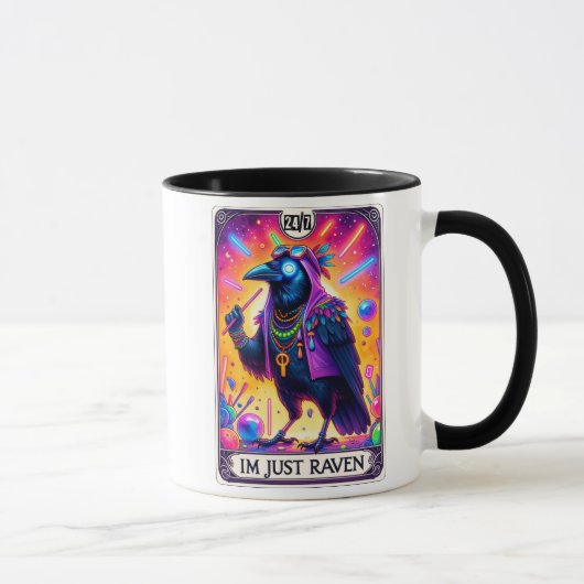 Grappige Tarot Kaart / Ik ben gewoon Raven Mok (Rechts)