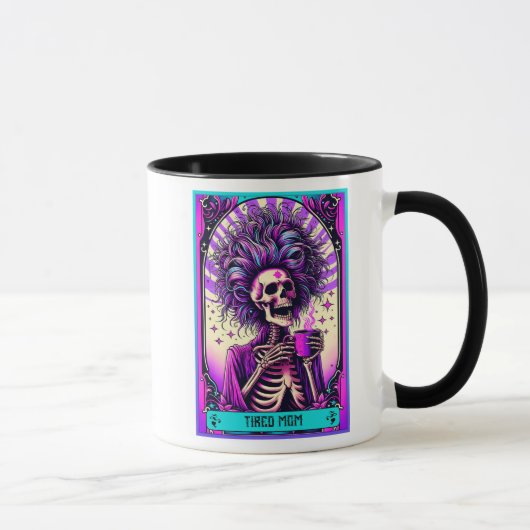 Grappige Tarot Kaart/Moederdag/vermoeide moeder Mok (Rechts)