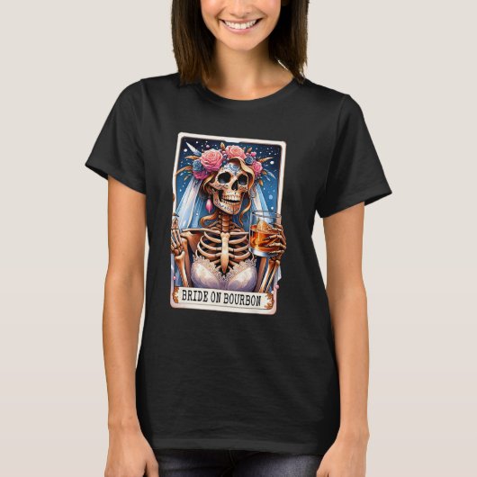 Grappige Tarot Kaart Shirt Bruid op Bourbon (Voorkant)