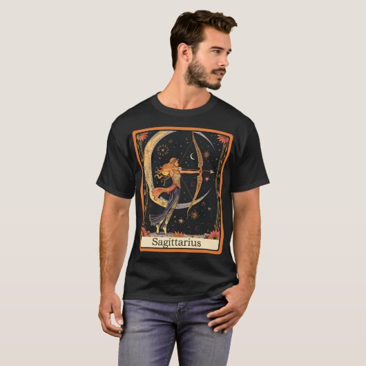 Grappige Tarot Kaart/Zodiac/Boogschutter T-shirt (Voorkant volledig)